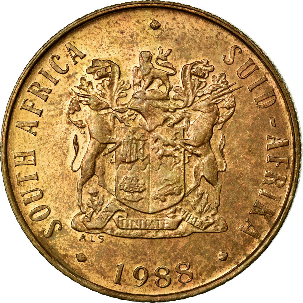 Coin, South Africa, 2 Cents, 1988, AU(55-58), Bronze, KM:83
