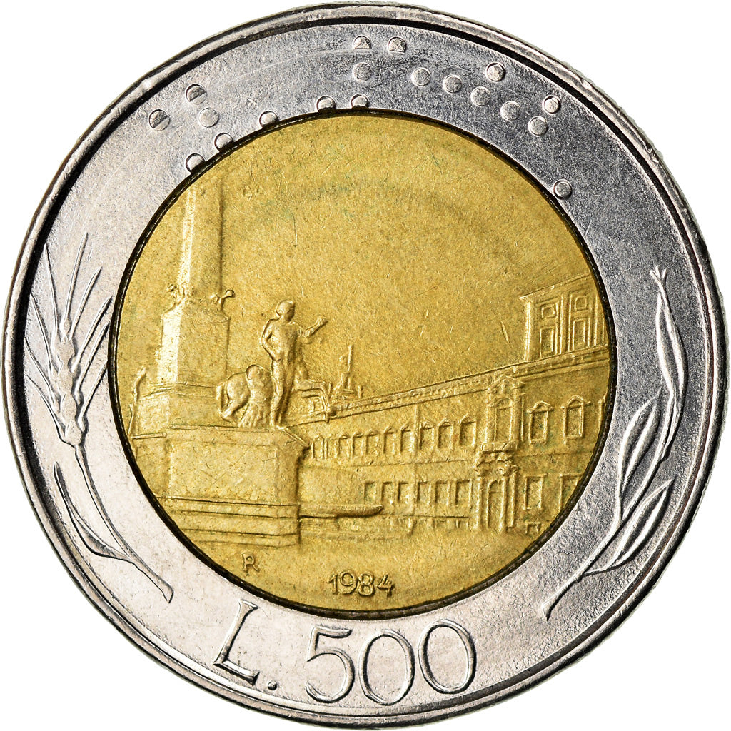 Coin, Italy, 500 Lire, 1984, EF(40-45), Bi-Metallic, KM:111