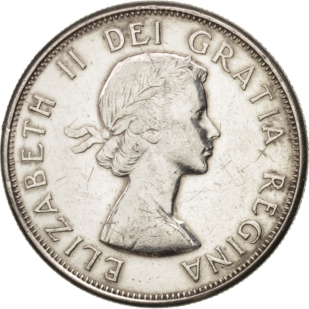 Canada, Elizabeth II, 50 Cents,1961,Royal Canadian Mint,Ottawa, AU(50-53),KM 56