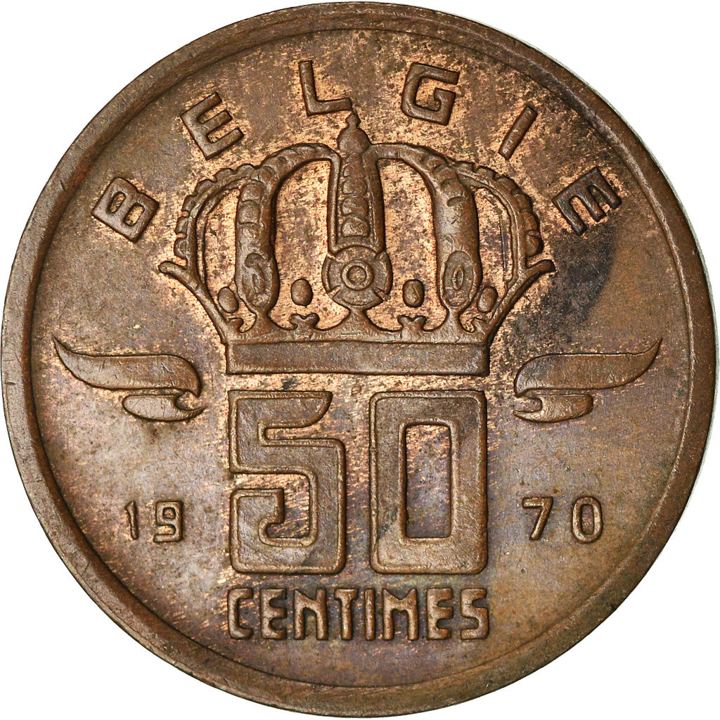 Monnaie, Belgique, Baudouin I, 50 Centimes, 1970, TB+, Bronze, KM:149.1