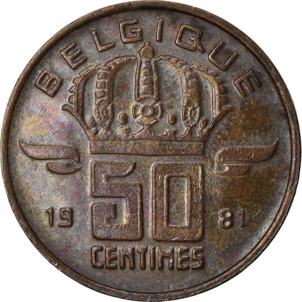 Coin, Belgium, Baudouin I, 50 Centimes, 1981, EF(40-45), Bronze, KM:148.1