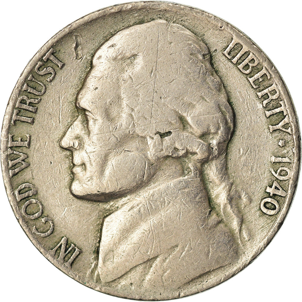 Münze, Vereinigte Staaten, Jefferson Nickel, 5 Cents, 1940, U.S. Mint