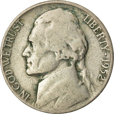 Moneda, Estados Unidos, Jefferson Nickel, 5 Cents, 1952, U.S. Mint