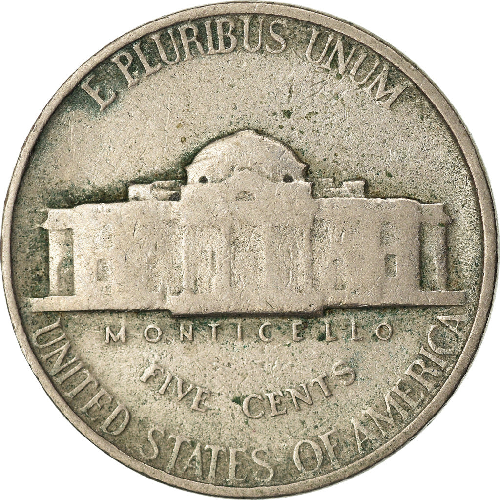 Moneda, Estados Unidos, Jefferson Nickel, 5 Cents, 1952, U.S. Mint