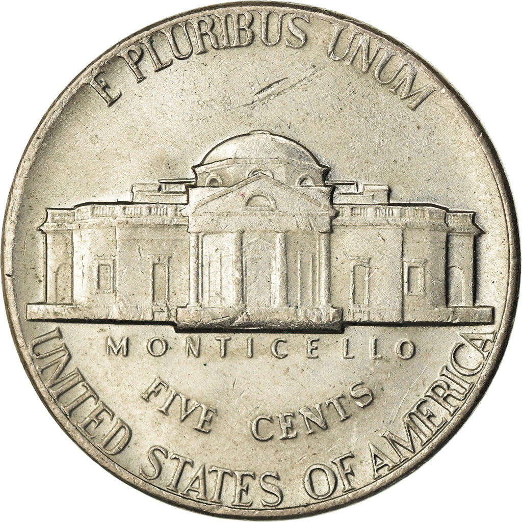 Coin, United States, Jefferson Nickel, 5 Cents, 1975, U.S. Mint, Denver