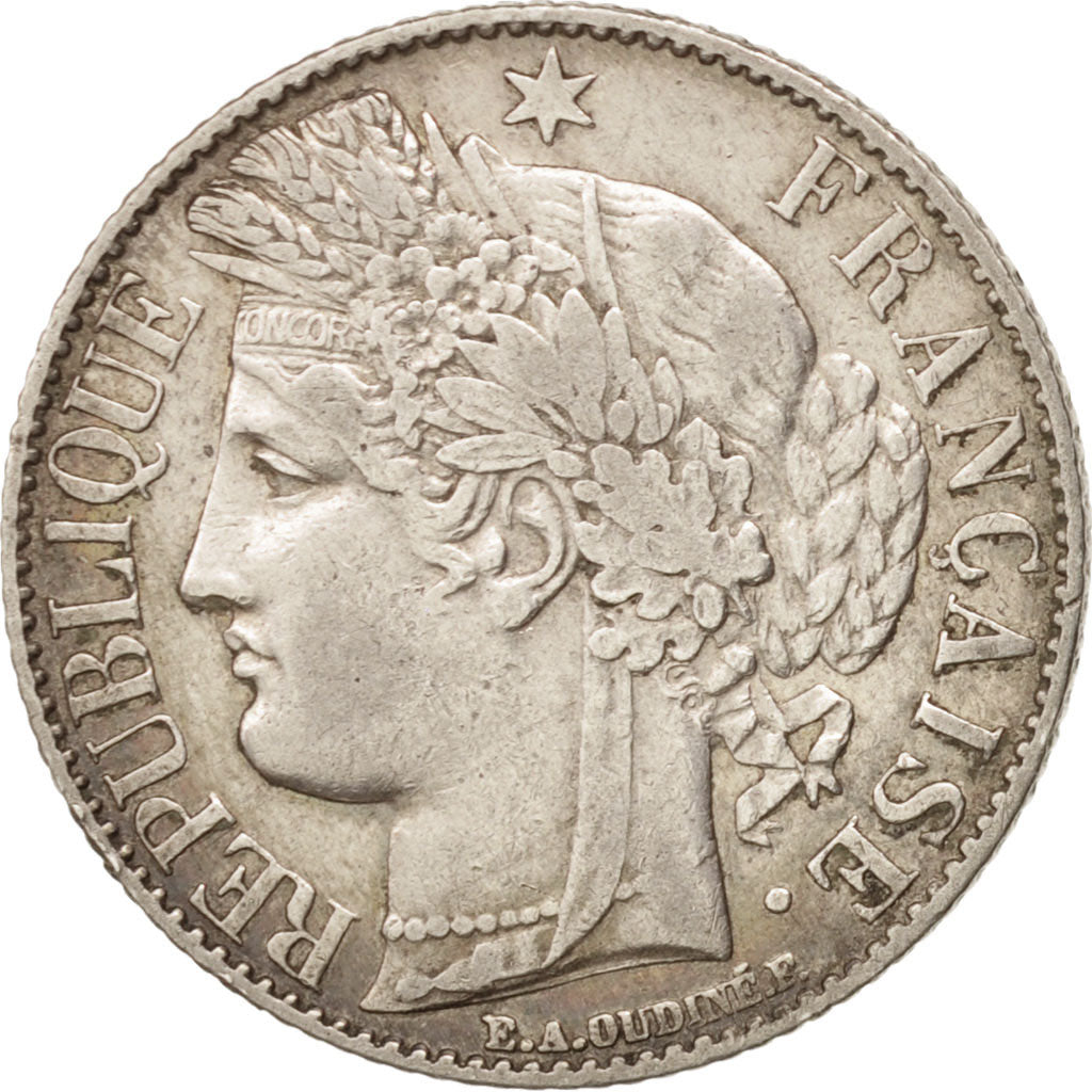 Moneta, Francia, Cérès, Franc, 1887, Paris, BB+, Argento, KM:822.1