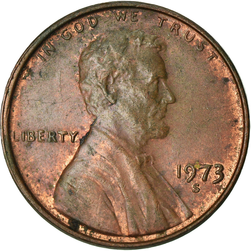 Coin, United States, Lincoln Cent, Cent, 1973, U.S. Mint, San Francisco