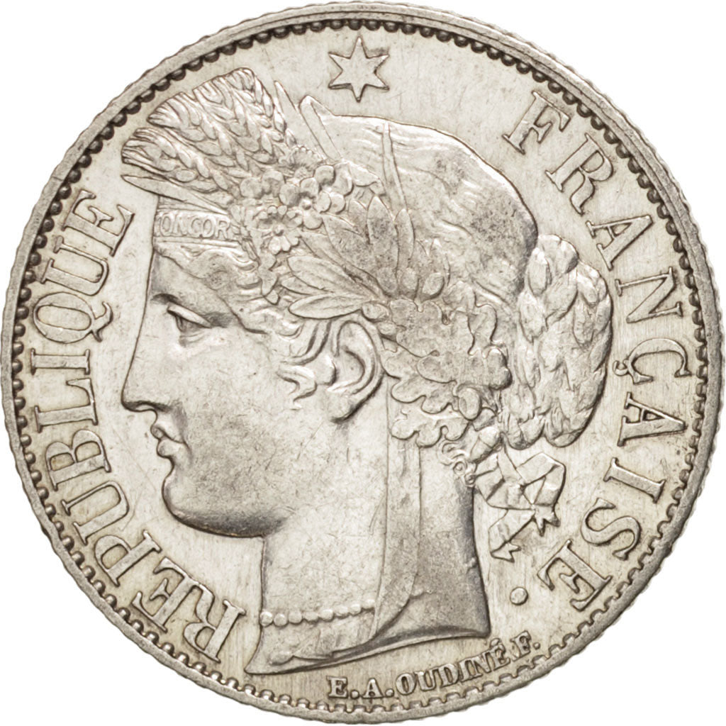 France, Cérès, Franc, 1895, Paris, AU(55-58), Silver, KM:822.1, Gadoury:465a