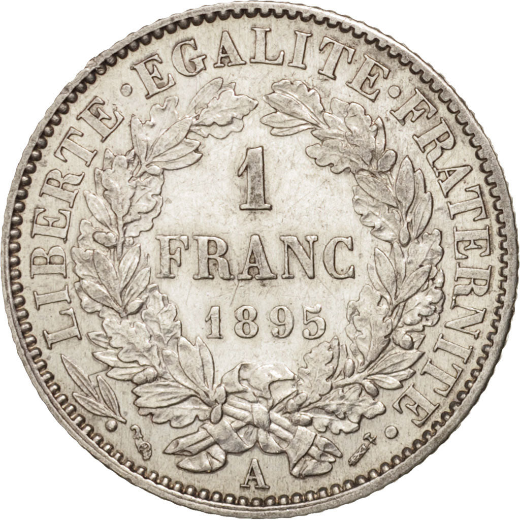 France, Cérès, Franc, 1895, Paris, AU(55-58), Silver, KM:822.1, Gadoury:465a