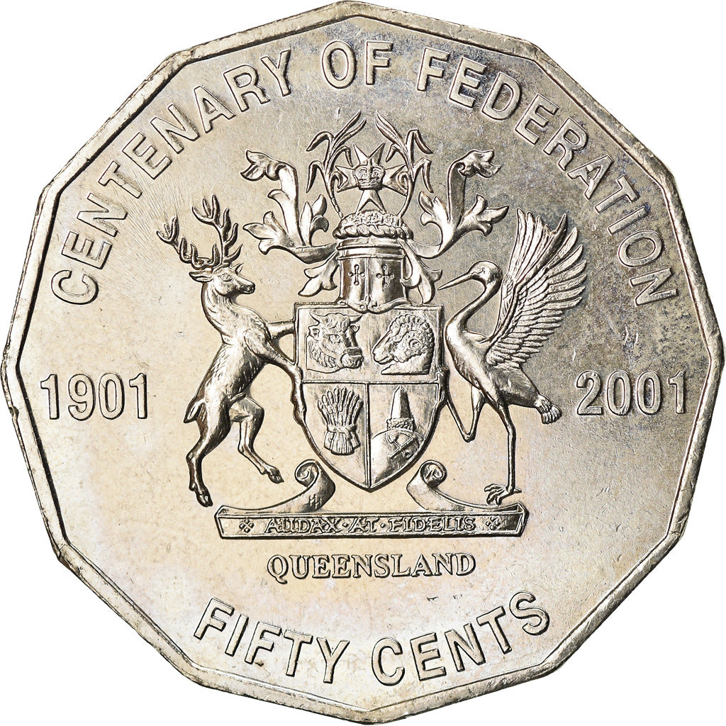 Moneta, Australia, Elizabeth II, 50 Cents, 2001, Royal Australian Mint