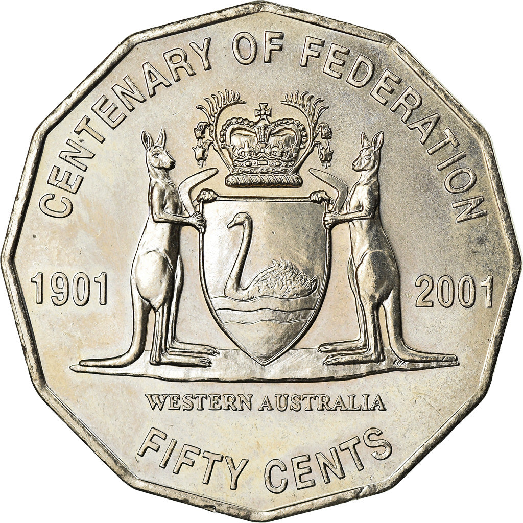 Coin, Australia, Elizabeth II, 50 Cents, 2001, Royal Australian Mint, Canberra