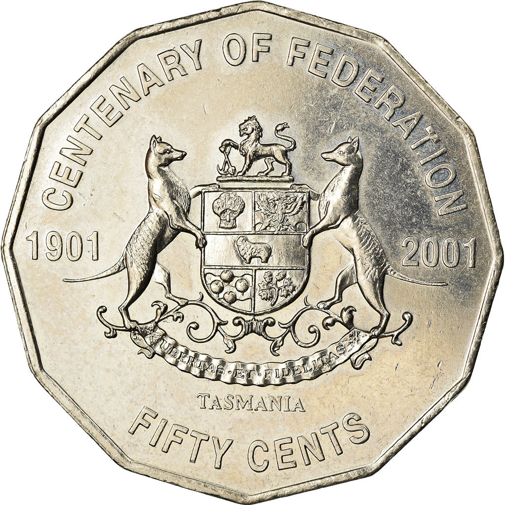 Coin, Australia, Elizabeth II, 50 Cents, 2001, Royal Australian Mint, Canberra