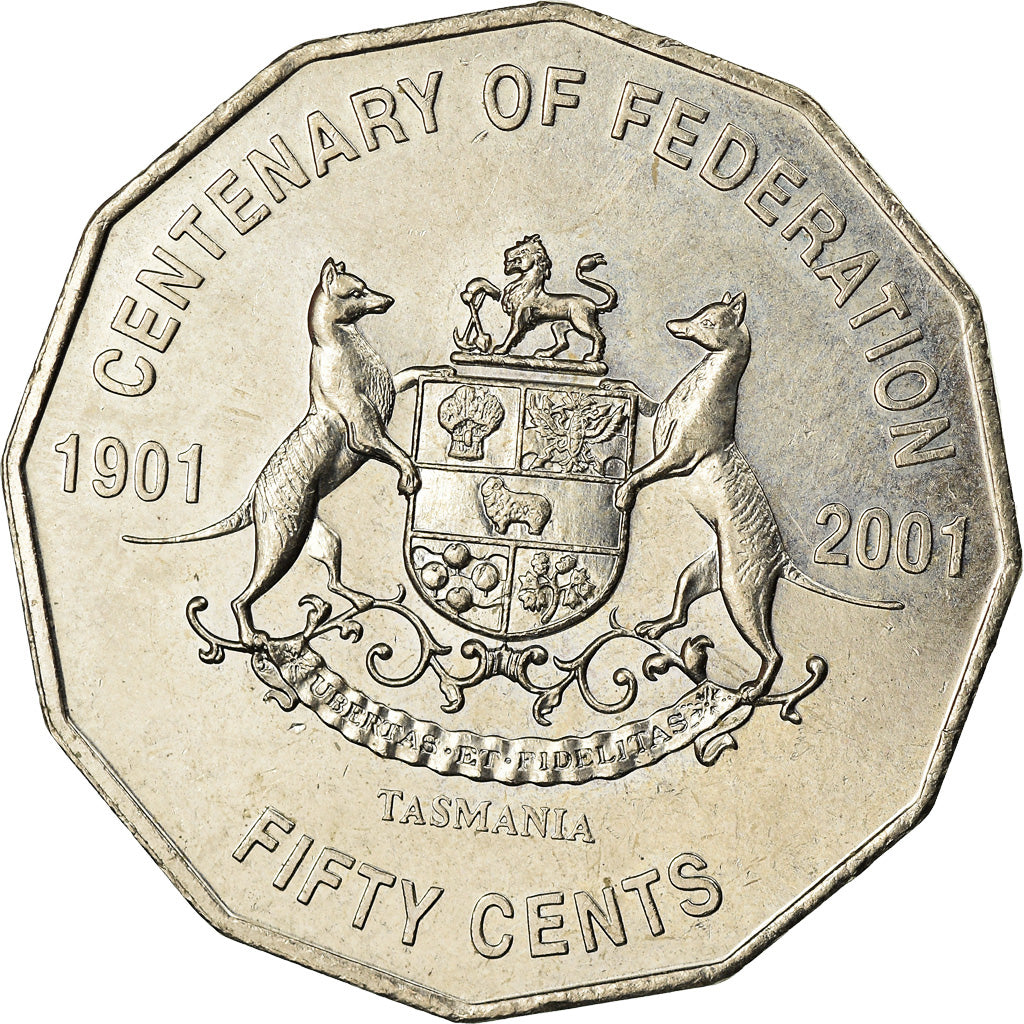 Coin, Australia, Elizabeth II, 50 Cents, 2001, Royal Australian Mint, Canberra