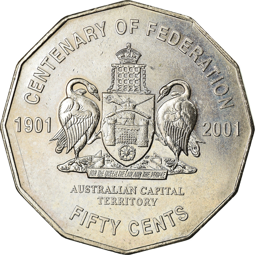 Moneta, Australia, Elizabeth II, 50 Cents, 2001, Royal Australian Mint