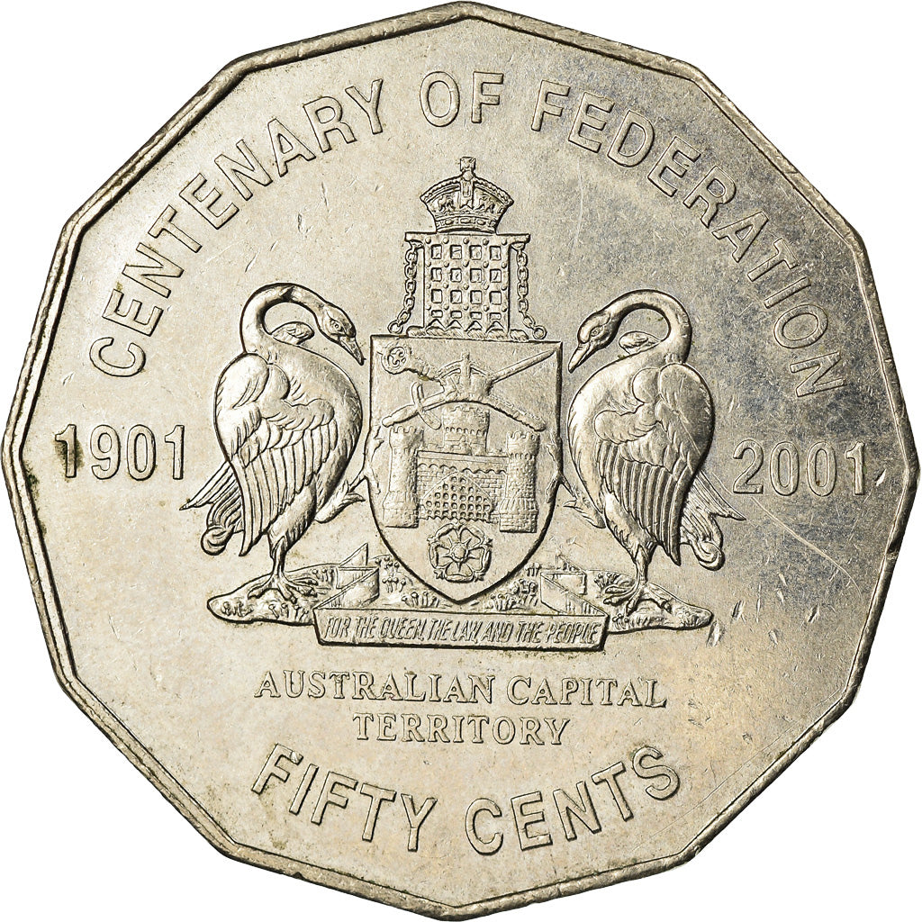 Coin, Australia, Elizabeth II, 50 Cents, 2001, Royal Australian Mint, Canberra