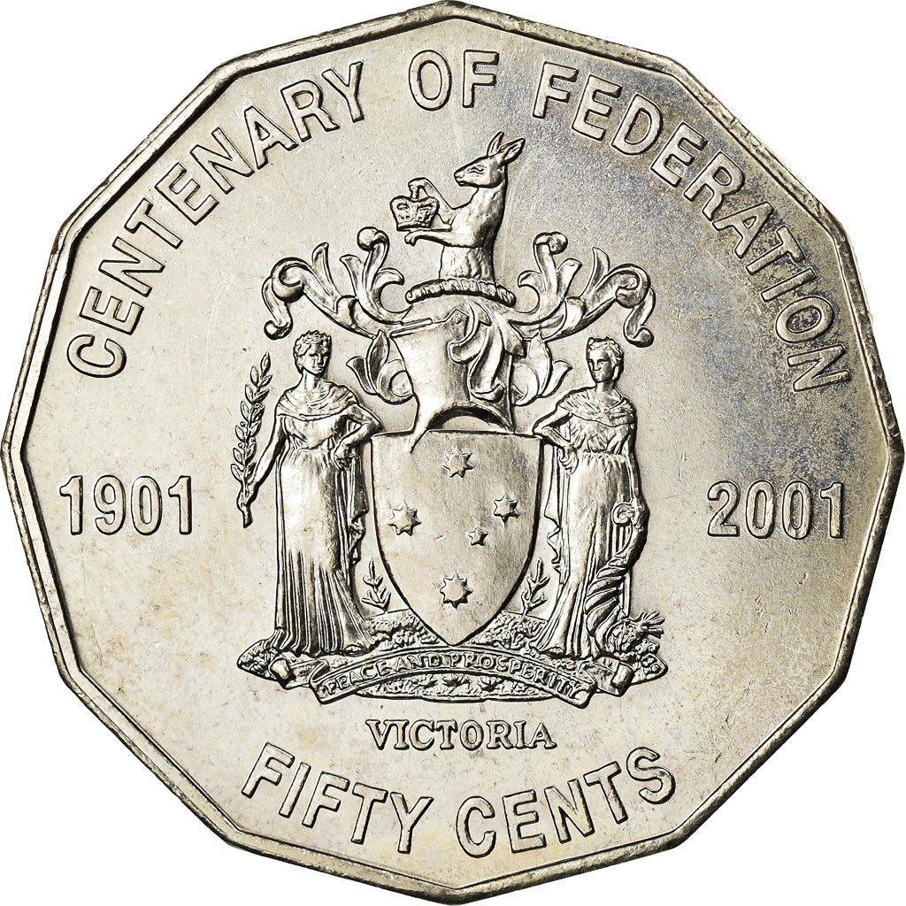 Coin, Australia, Elizabeth II, 50 Cents, 2001, Royal Australian Mint, Canberra