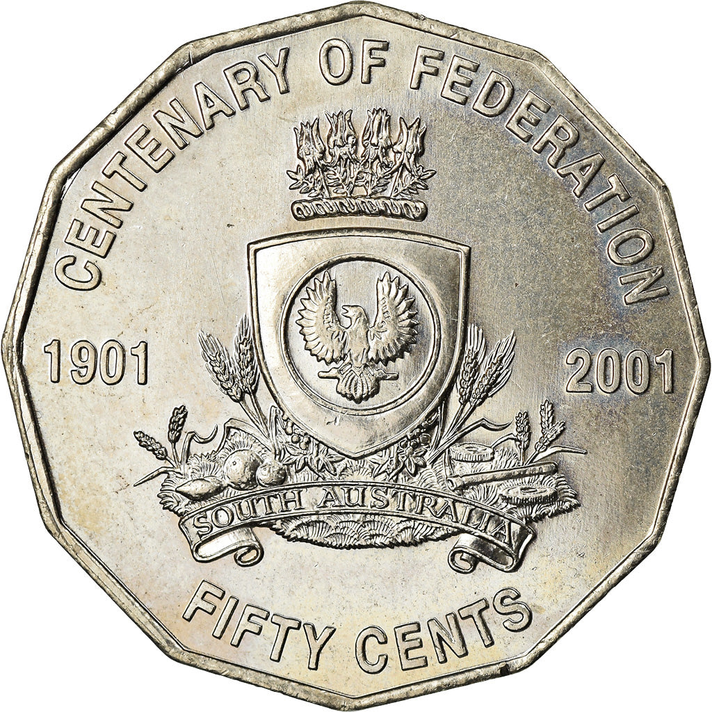 Coin, Australia, Elizabeth II, 50 Cents, 2001, Royal Australian Mint, Canberra