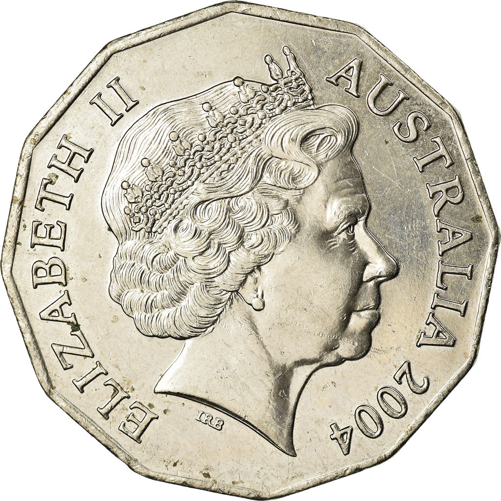 Moneta, Australia, Elizabeth II, 50 Cents, 2004, Royal Australian Mint, BB