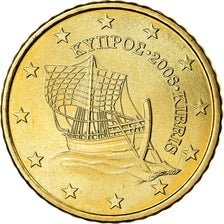 Cyprus, 50 Euro Cent, 2008, AU(50-53), Brass, KM:83