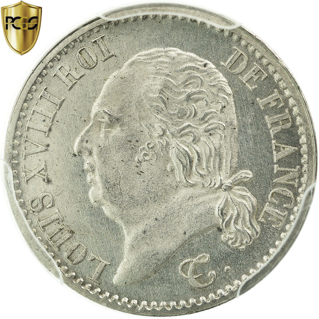 France, Louis XVIII, 1/4 Franc, 1821, Paris, PCGS MS66, KM:714.1