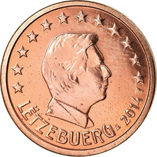 Luxemburgo, 2 Euro Cent, 2014, MS(63), Aço Cromado a Cobre