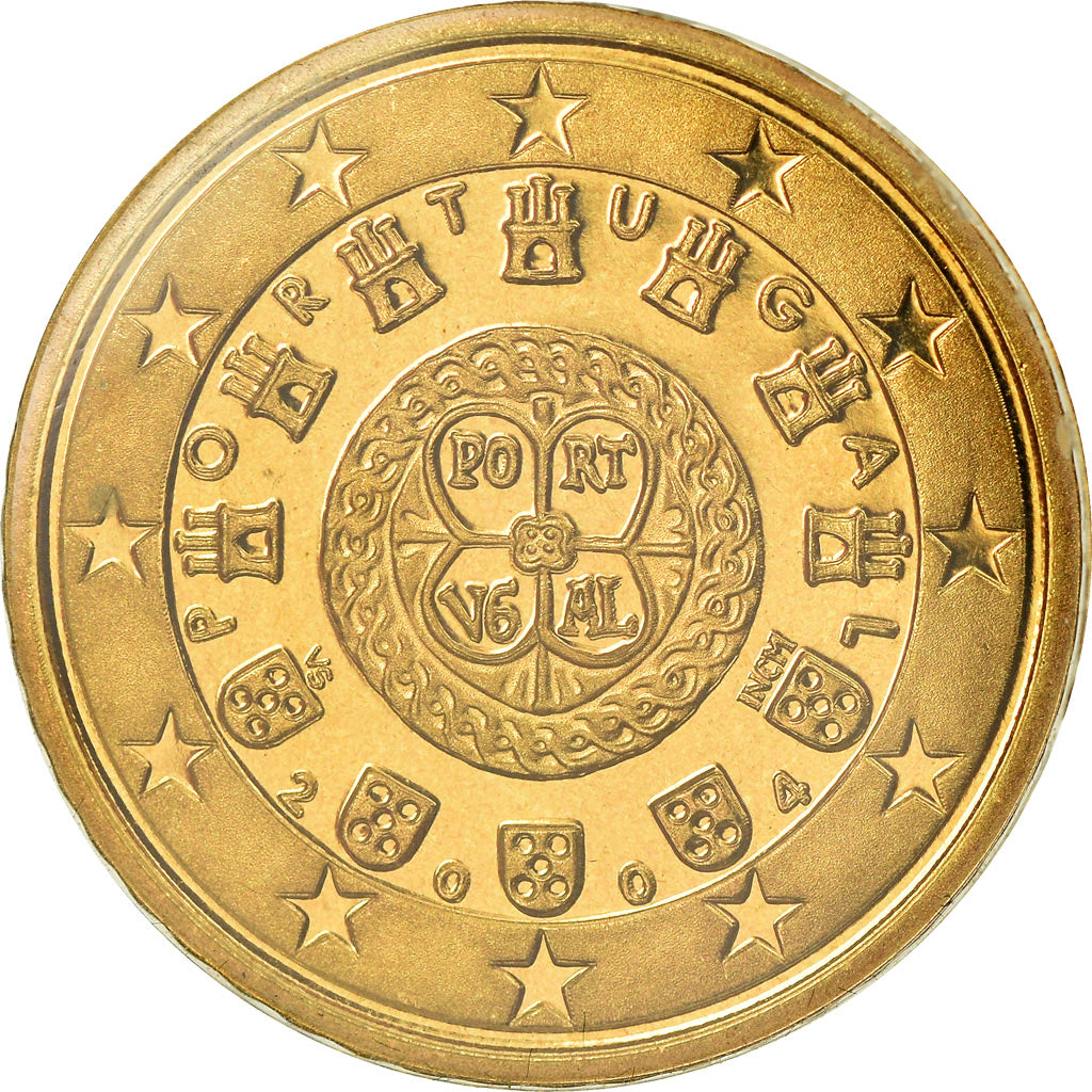 Portugal, 50 Euro Cent, 2004, BE, MS(65-70), Brass, KM:745
