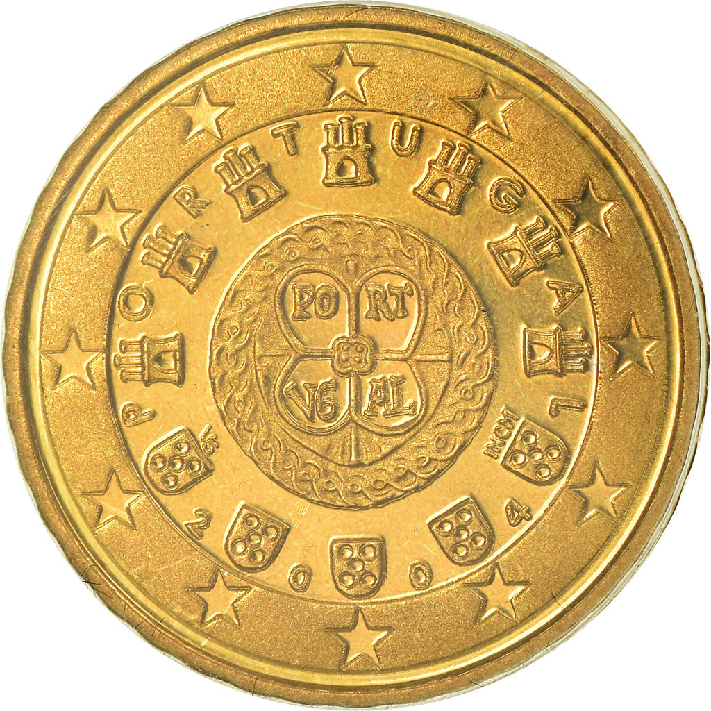 Portugal, 10 Euro Cent, 2004, BE, STGL, Messing, KM:743