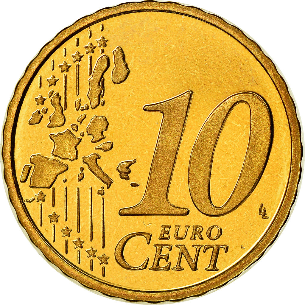 Portugal, 10 Euro Cent, 2004, BE, STGL, Messing, KM:743