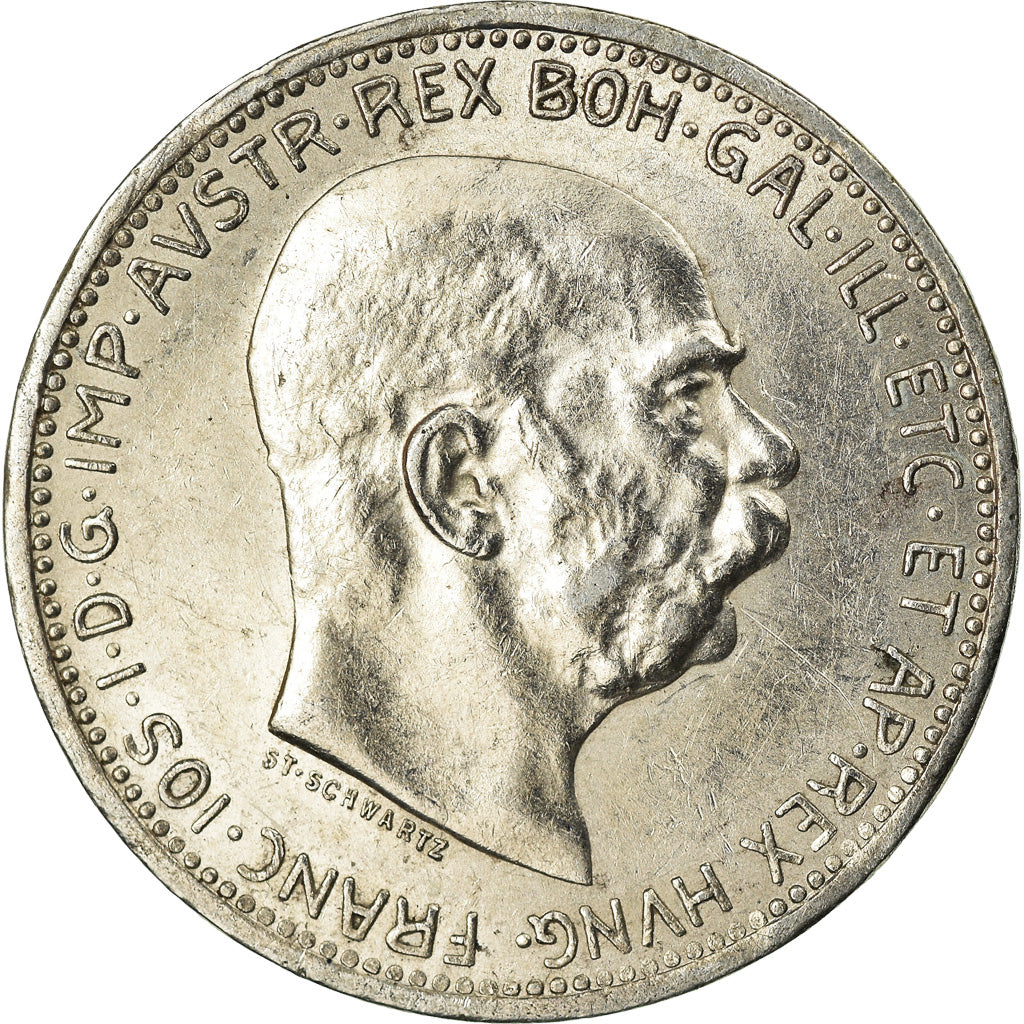 Coin, Austria, Franz Joseph I, Corona, 1916, AU(50-53), Silver, KM:2820