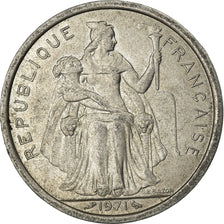 Coin, New Caledonia, 2 Francs, 1971, Paris, EF(40-45), Aluminum, KM:9