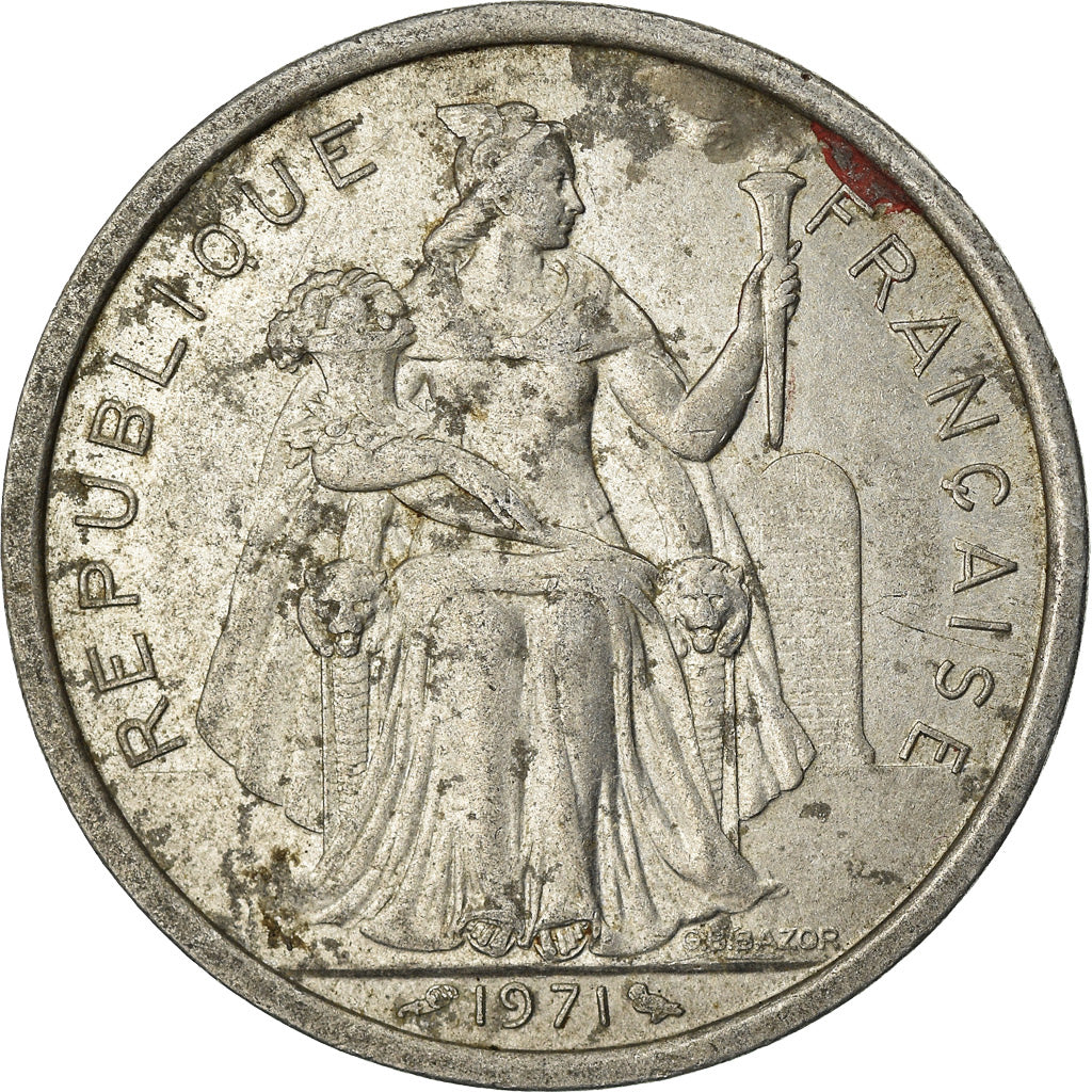 Coin, New Caledonia, 2 Francs, 1971, Paris, VF(30-35), Aluminum, KM:9