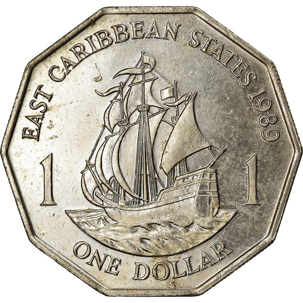 Coin, East Caribbean States, Elizabeth II, Dollar, 1989, AU(50-53)