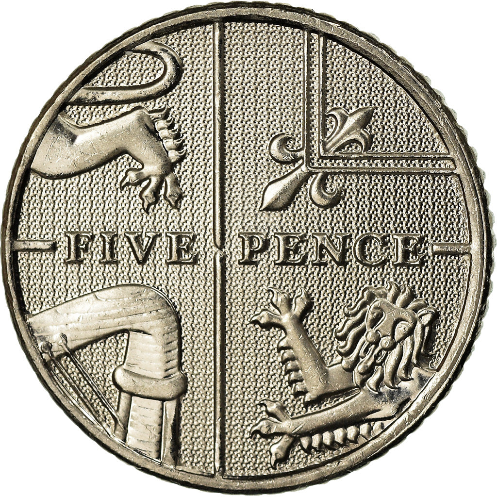 Coin, Great Britain, Elizabeth II, 5 Pence, 2012, British Royal Mint, BE