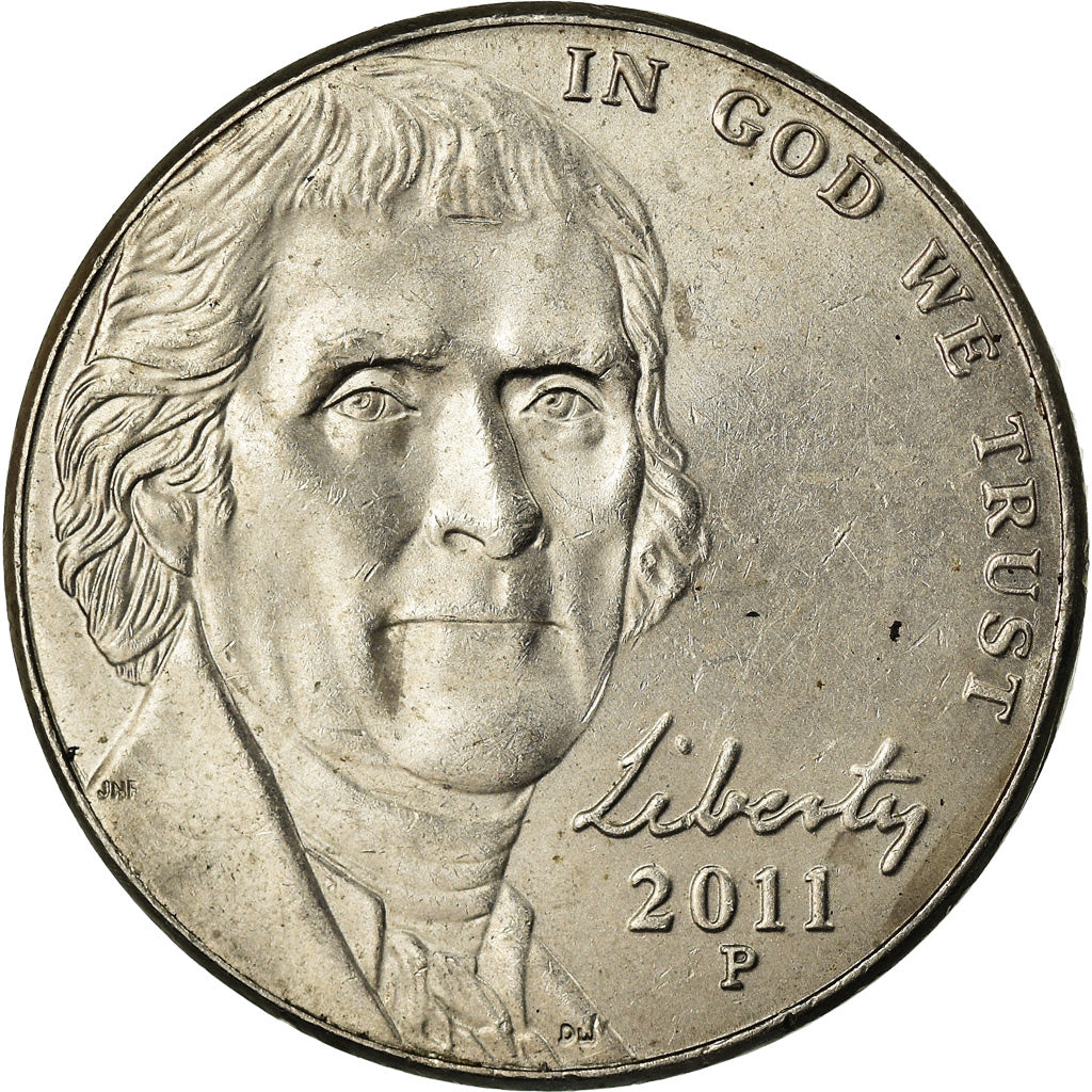 Monnaie, États-Unis, Jefferson large facing portrait - Enhanced Monticello