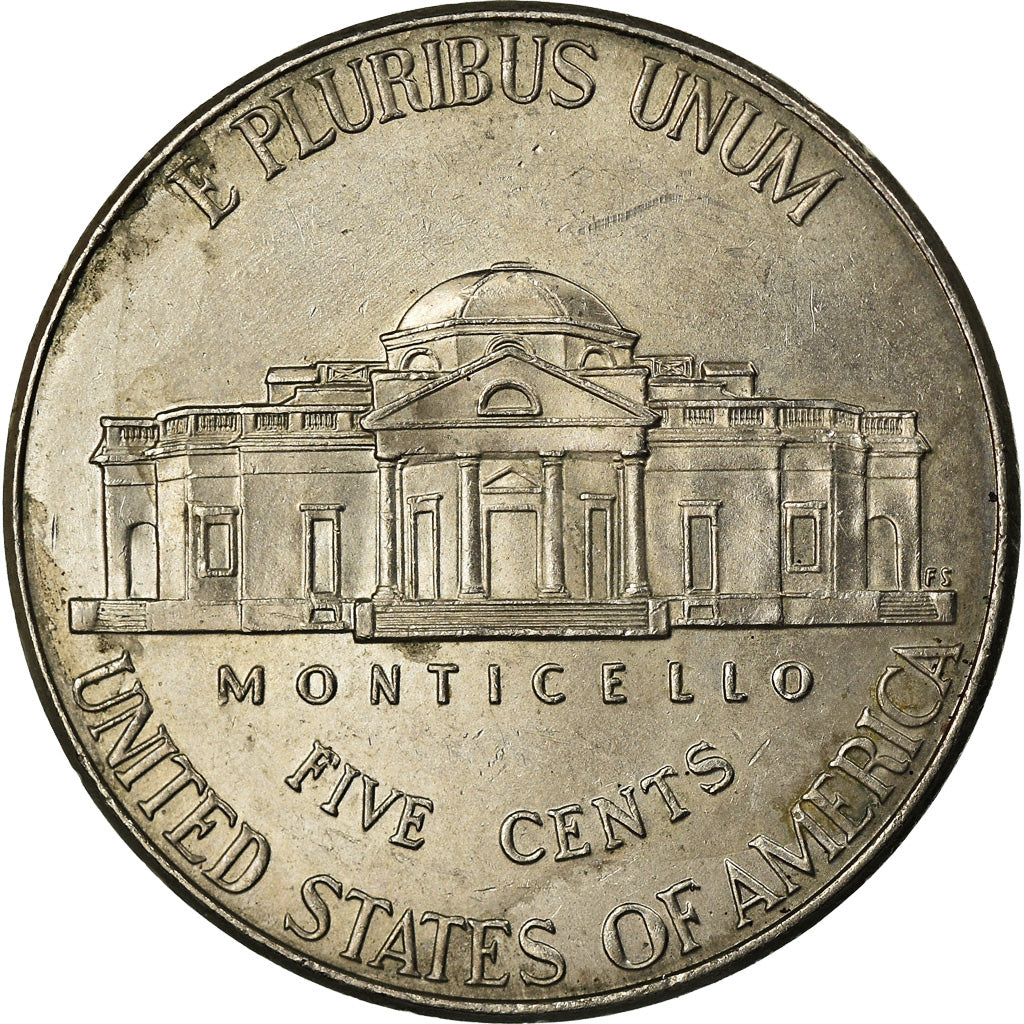 Monnaie, États-Unis, Jefferson large facing portrait - Enhanced Monticello