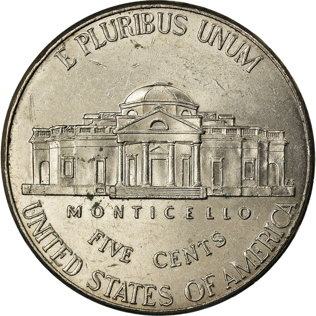 Monnaie, États-Unis, Jefferson large facing portrait - Enhanced Monticello