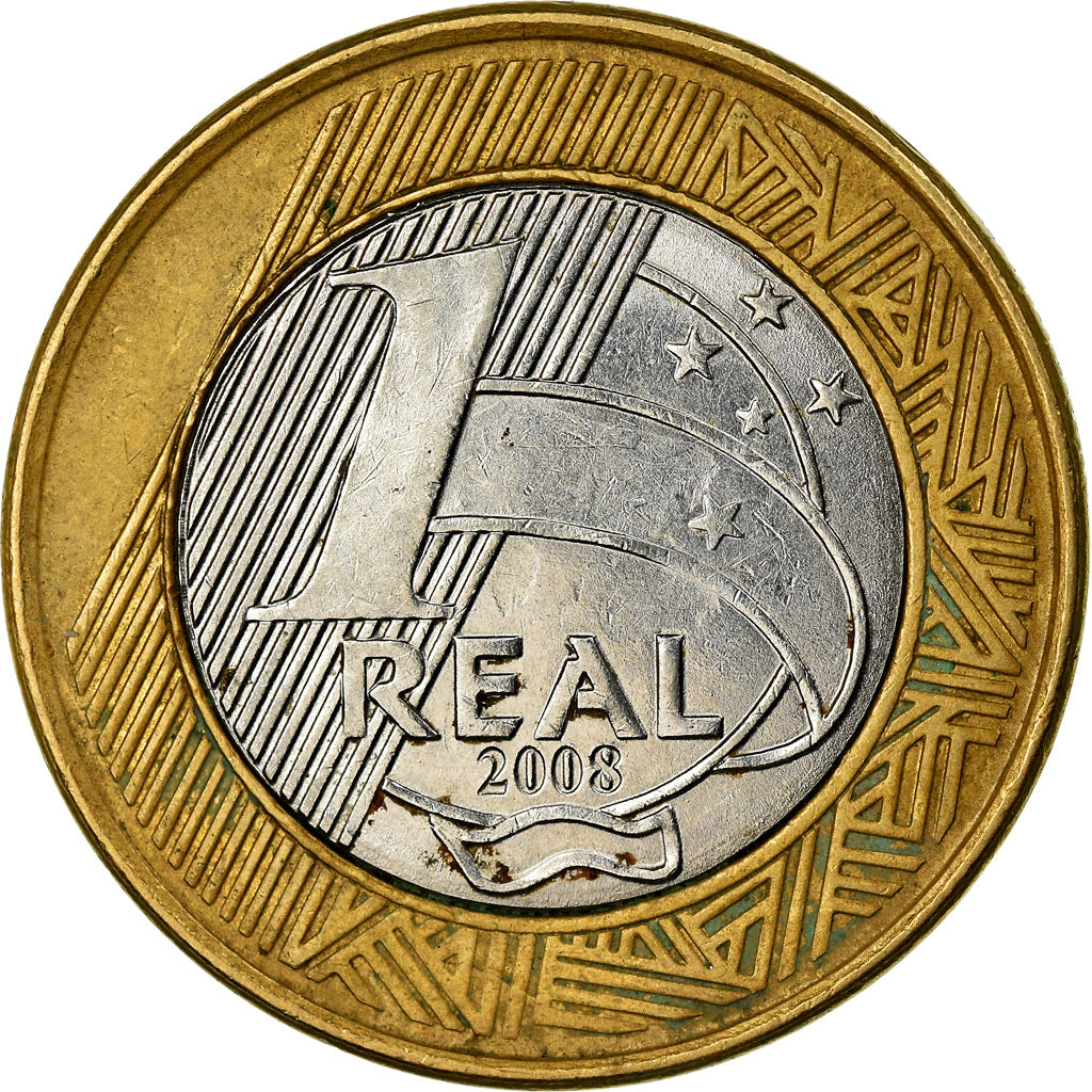 Coin, Brazil, Real, 2008, Rio de Janeiro, EF(40-45), Bi-Metallic, KM:652a