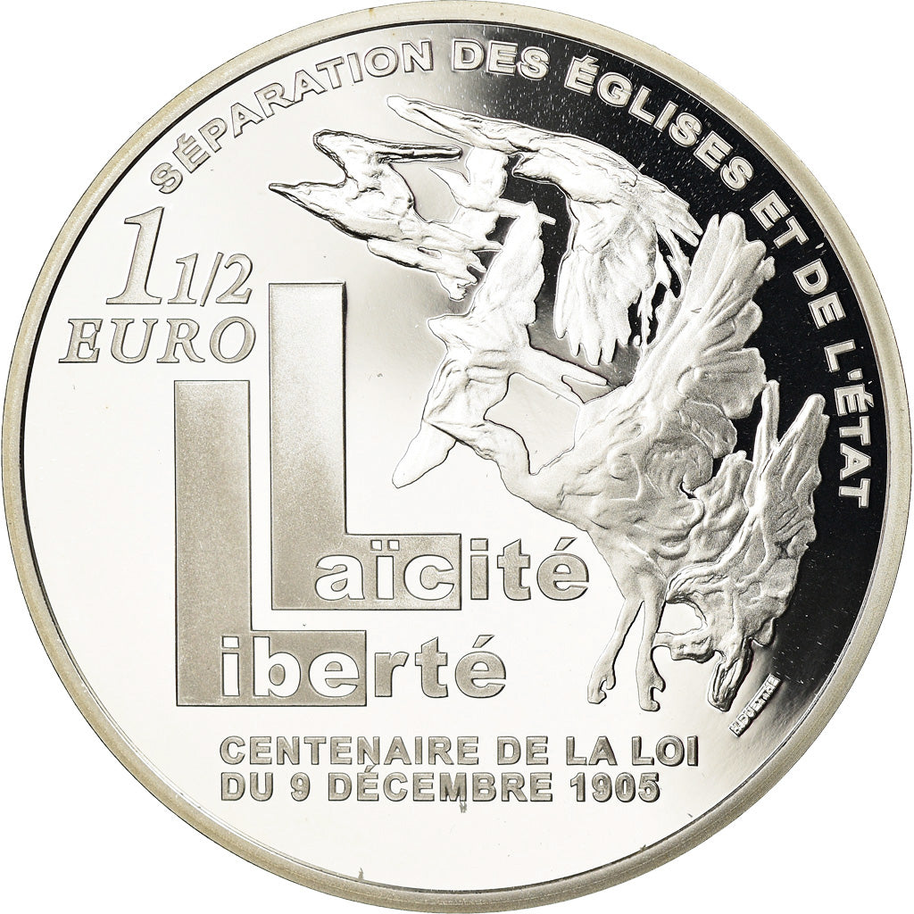 France, 1-1/2 Euro, 2005, BE, MS(65-70), Silver, Gadoury:EU130, KM:1436