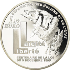 France, 1-1/2 Euro, 2005, BE, MS(65-70), Silver, Gadoury:EU130, KM:1436