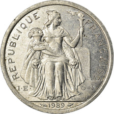 Coin, New Caledonia, 2 Francs, 1989, Paris, AU(50-53), Aluminum, KM:14