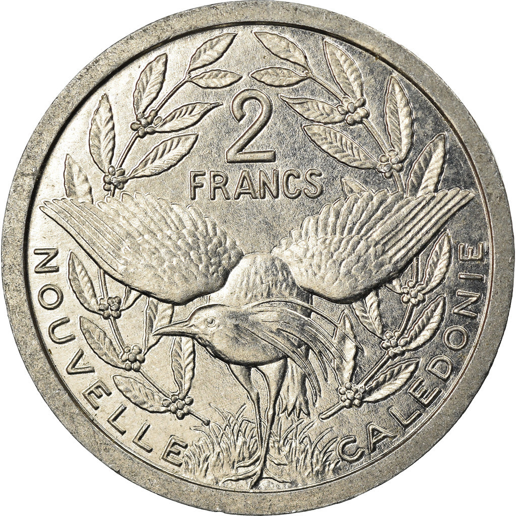 Coin, New Caledonia, 2 Francs, 1989, Paris, AU(50-53), Aluminum, KM:14