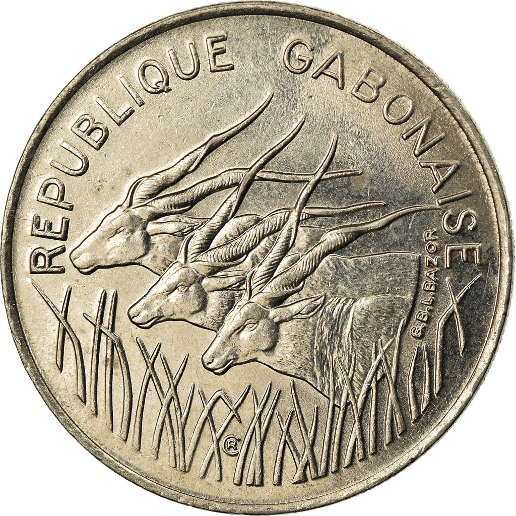 Coin, Gabon, 100 Francs, 1975, Paris, EF(40-45), Nickel, KM:13