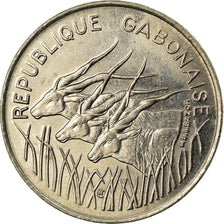 Coin, Gabon, 100 Francs, 1975, Paris, EF(40-45), Nickel, KM:13