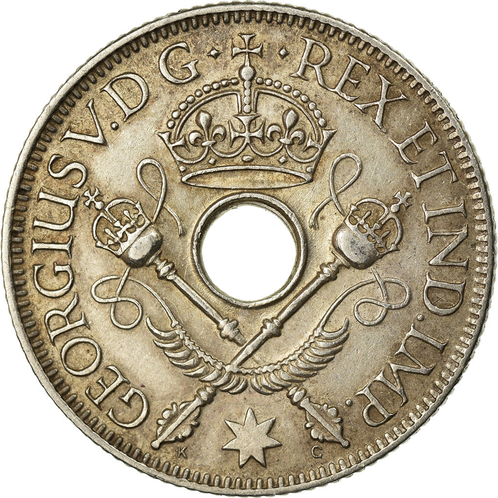 Coin, NEW GUINEA, George V, Shilling, 1935, AU(50-53), Silver, KM:5