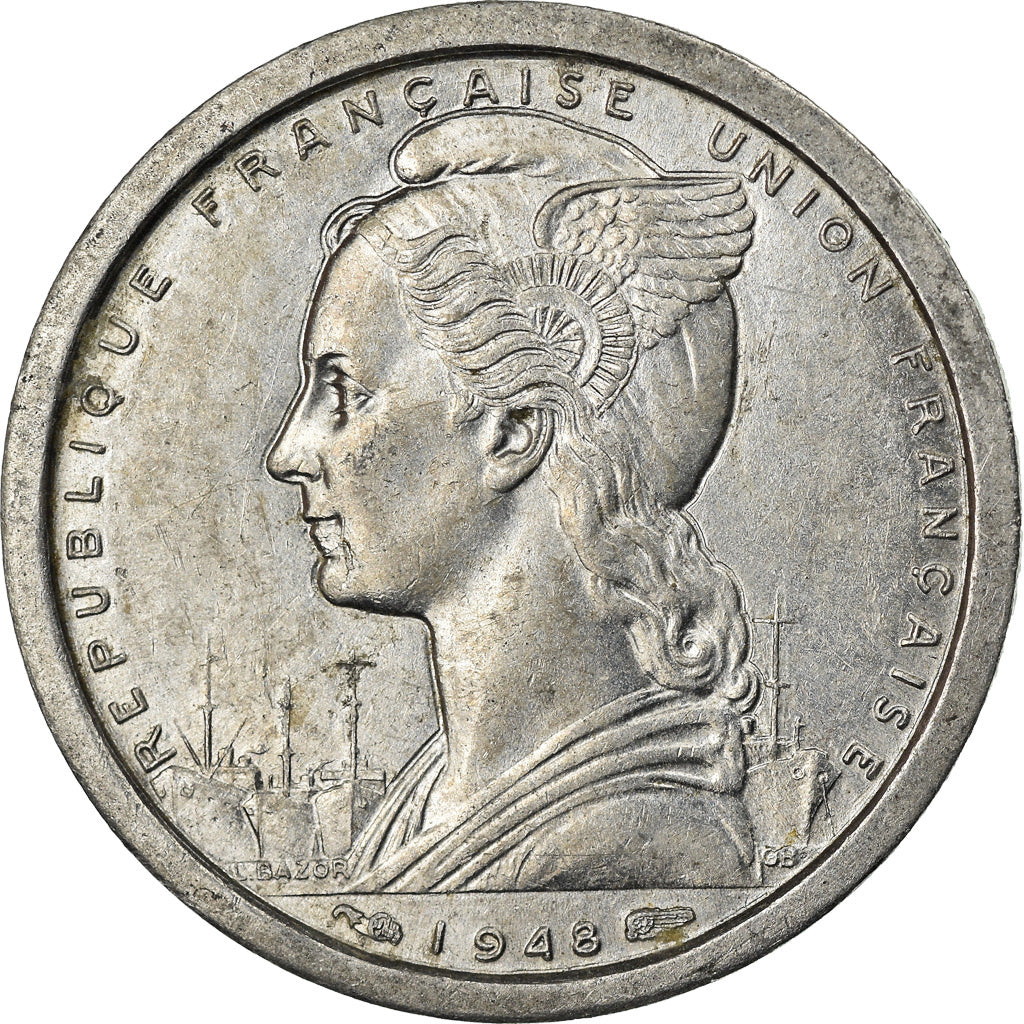 Coin, Cameroon, Franc, 1948, Paris, EF(40-45), Aluminum, KM:8