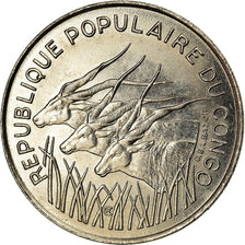 Coin, Congo Republic, 100 Francs, 1975, Paris, AU(50-53), Nickel, KM:2