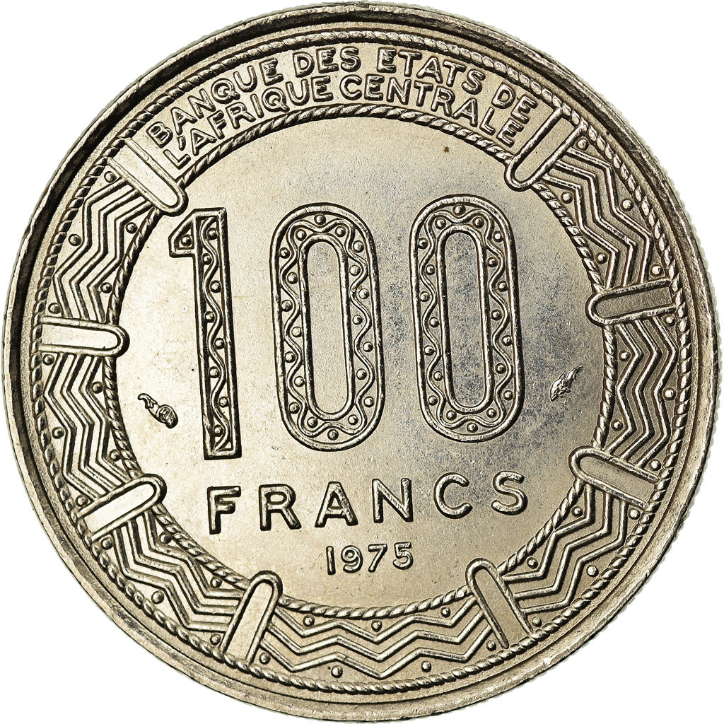 Coin, Congo Republic, 100 Francs, 1975, Paris, AU(50-53), Nickel, KM:2