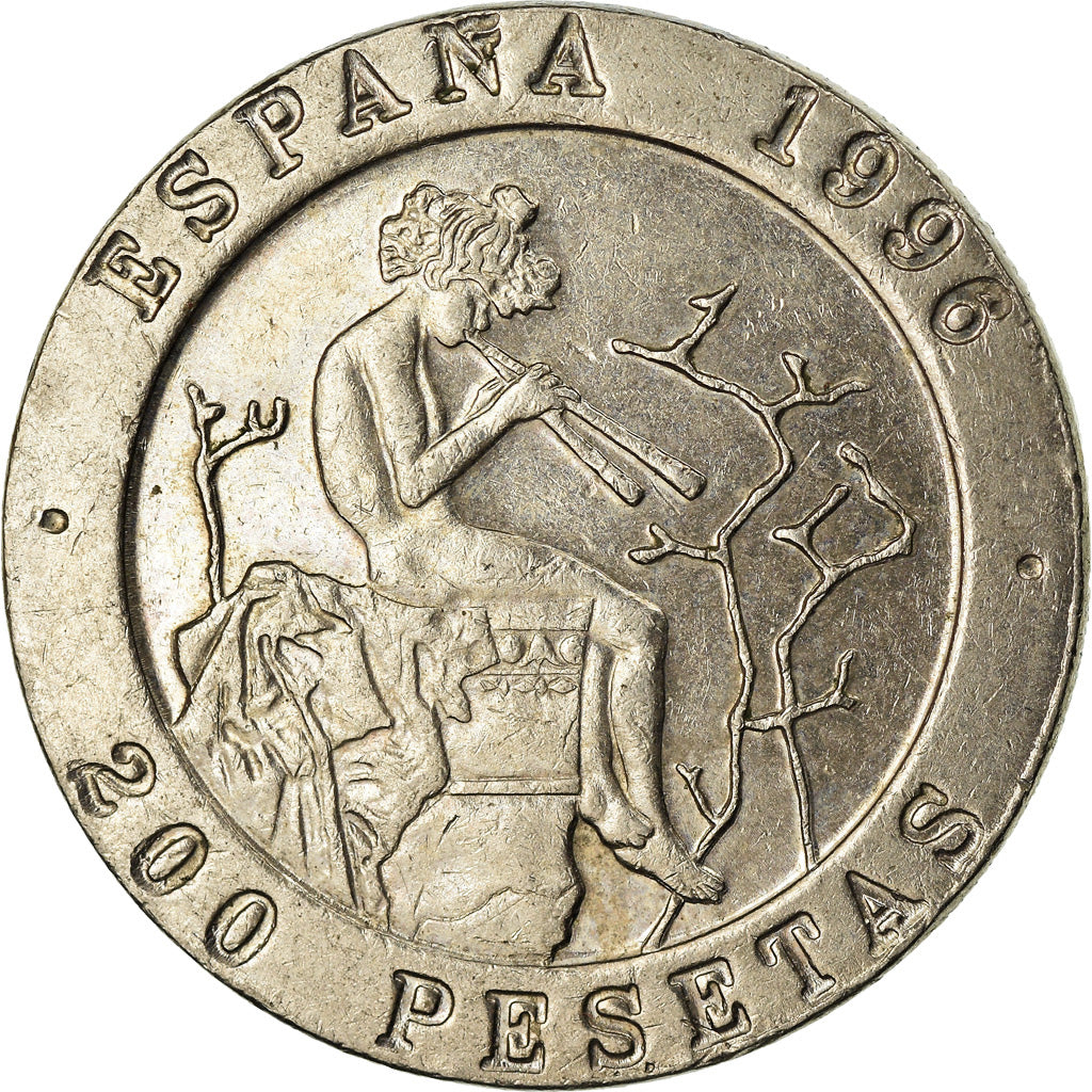 Coin, Spain, Juan Carlos I, 200 Pesetas, 1996, EF(40-45), Copper-nickel, KM:965