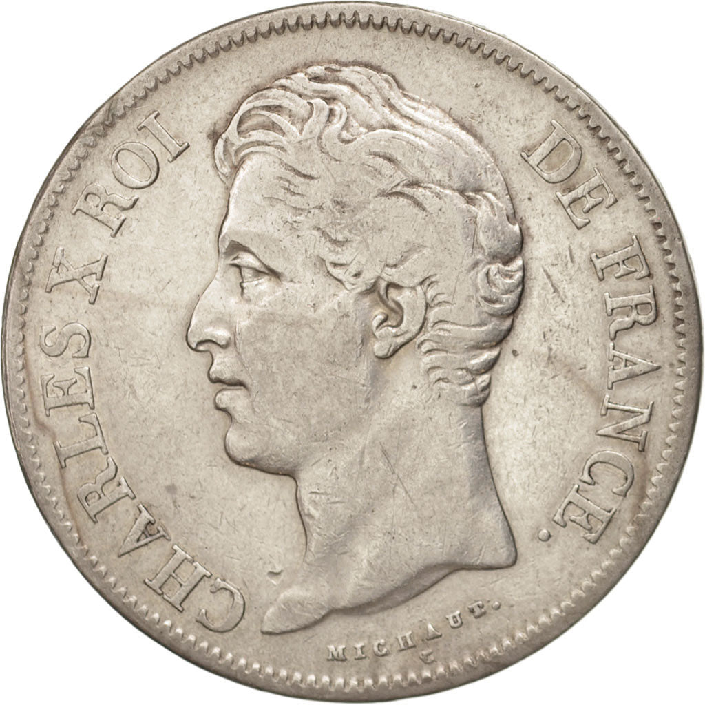 Münze, Frankreich, Charles X, 5 Francs, 1830, Lille, S+, Silber, KM:728.13
