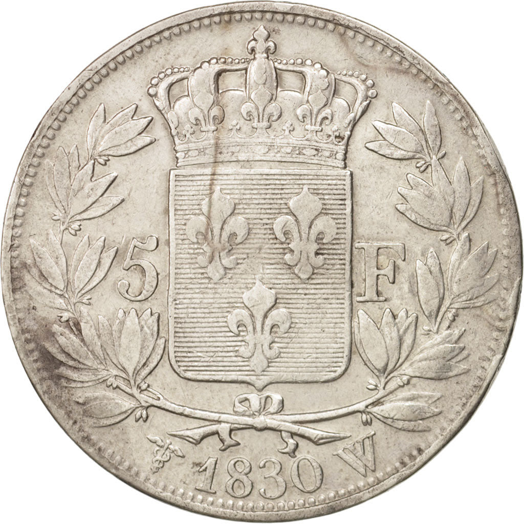 Münze, Frankreich, Charles X, 5 Francs, 1830, Lille, S+, Silber, KM:728.13